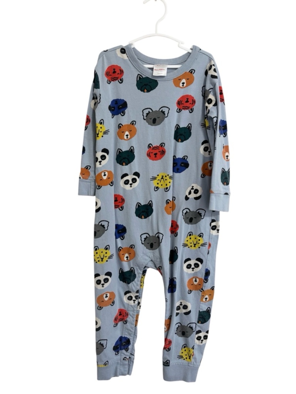 Hanna Andersson cotton play jumpsuit colorful animal face print